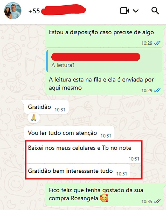 Depoimento da Rosângela pelo WhatsApp