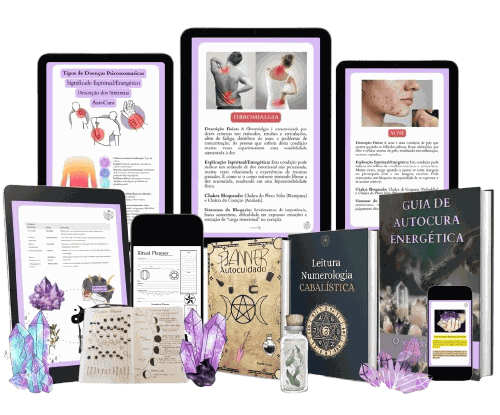 Guia de Autocura Energética com os bônus: planner, calendário lunar e leitura numerológica